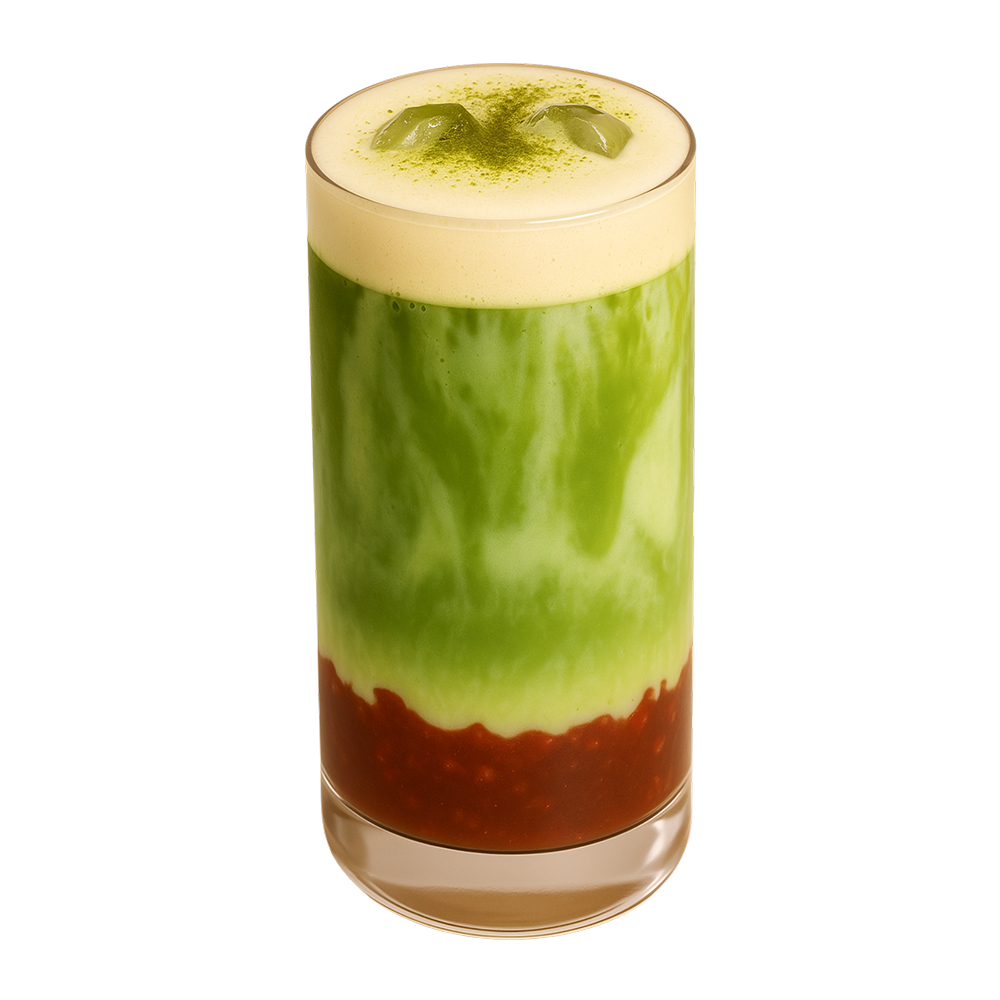 Matcha Redbean Milk Latte