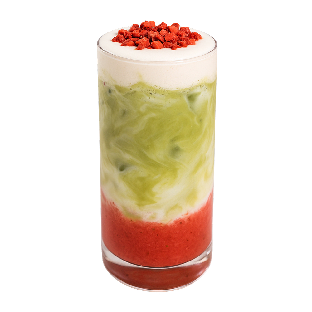 Strawberry Matcha Milk Latte