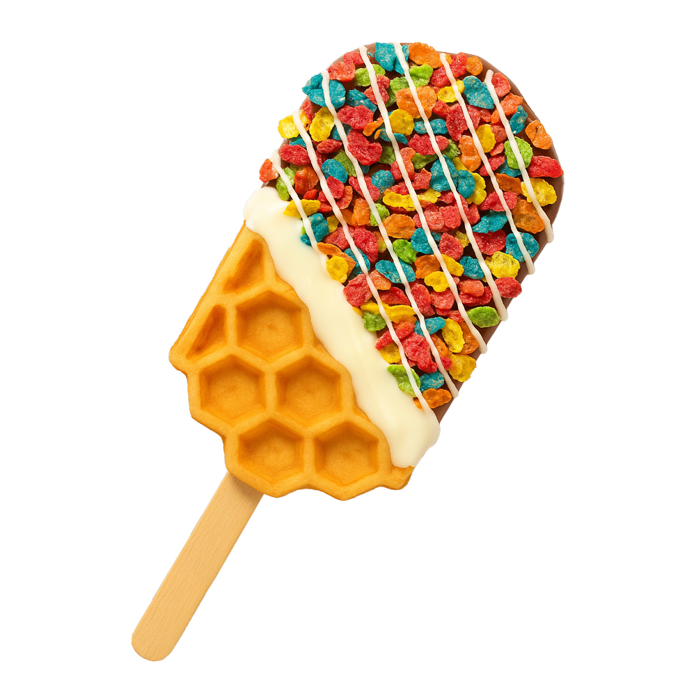 Choco Pebbles Mochi Waffle Stick