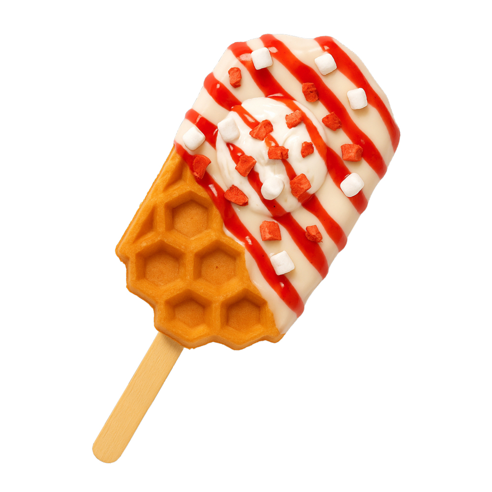 Strawberry Cream Mochi Waffle Stick